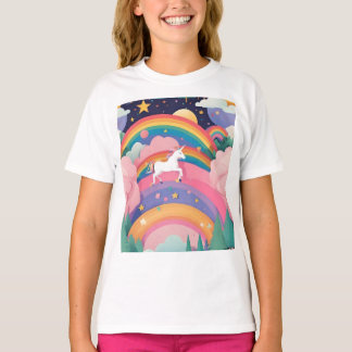 Unicorn Dreams: A Magical Prance Through a Pastel  T-Shirt