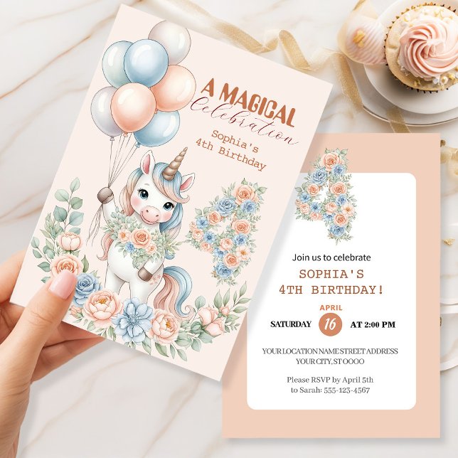 Unicorn Dreams Birthday Invitation (Creator Uploaded)