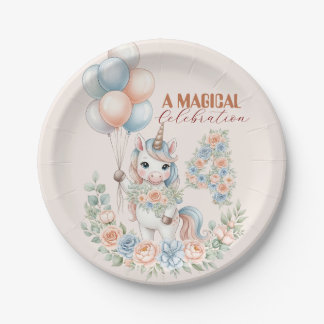 Unicorn Dreams Birthday Paper Plate