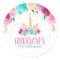 Unicorn Dreams Birthday Party Favour Round Sticker