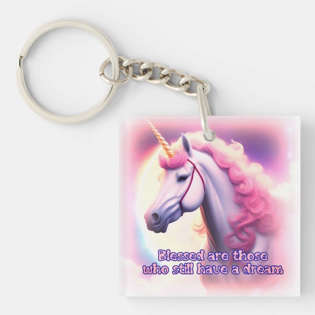 Unicorn dreams key ring (Front)