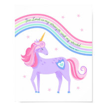 Unicorn Dreams Psalm28:7 Wall Art print 1 of 3
