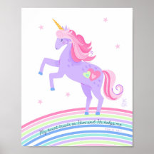 Unicorn Dreams Psalm 28:7 Wall Art print 3 of 3