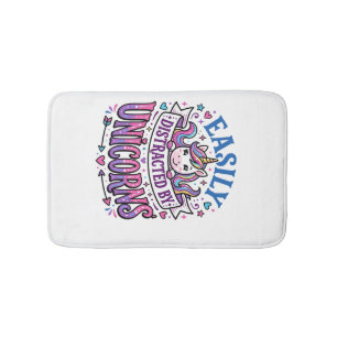 Unicorn Easily Distracted by Unicorns Commercial C Bath Mat