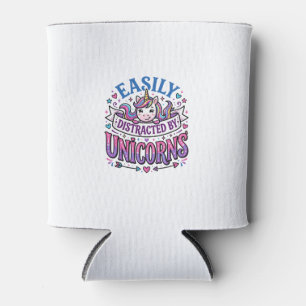 Unicorn Easily Distracted by Unicorns Commercial C Can Cooler