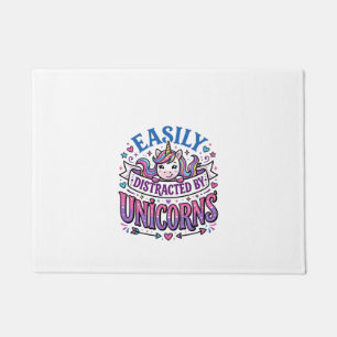 Unicorn Easily Distracted by Unicorns Commercial C Doormat