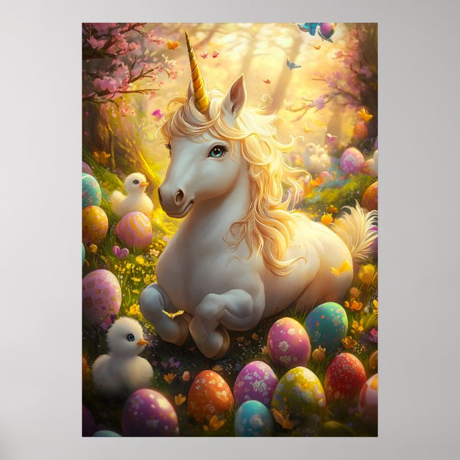 Unicorn Easter Egg Fantasy Poster (Front)