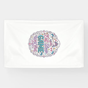 Unicorn Eat Sleep Game Unicorn Playful Print on De Banner