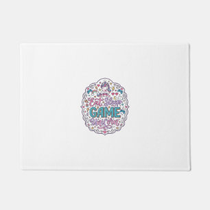 Unicorn Eat Sleep Game Unicorn Playful Print on De Doormat