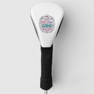 Unicorn Eat Sleep Game Unicorn Playful Print on De Golf Head Cover