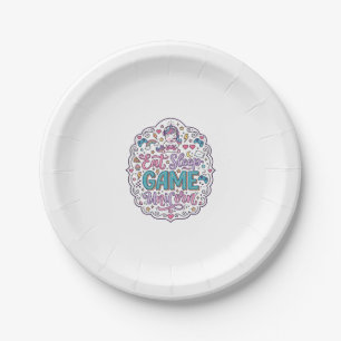 Unicorn Eat Sleep Game Unicorn Playful Print on De Paper Plate