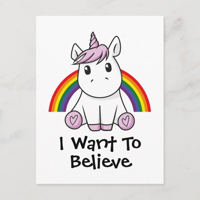 Unicorn (editable text) Illustration Postcard (Front)