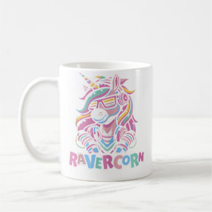 Unicorn Electro Clubbing Raver Hardtekk Techno Rav Coffee Mug
