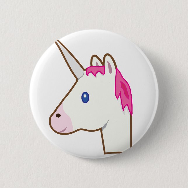 Unicorn emoji 6 cm round badge (Front)