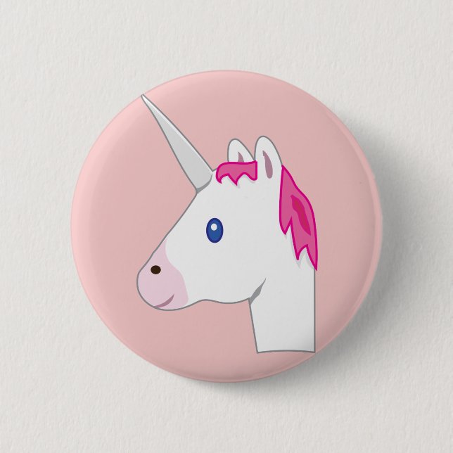 Unicorn emoji 6 cm round badge (Front)