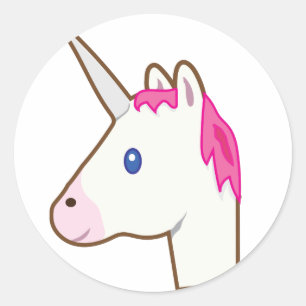 Unicorn emoji classic round sticker