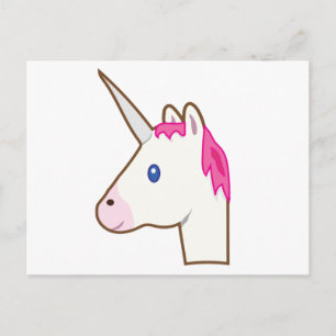 Unicorn emoji postcard
