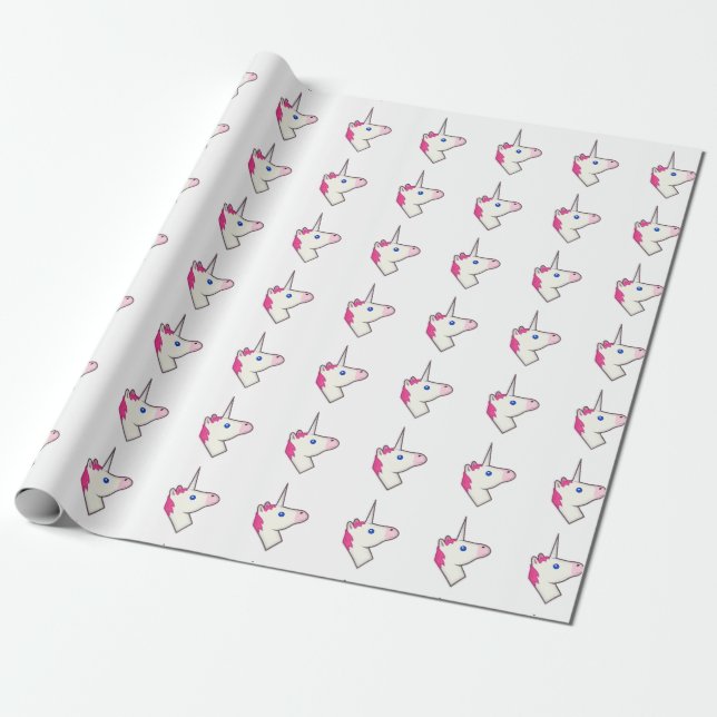 unicorn emoji wrapping paper (Unrolled)