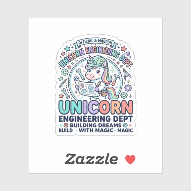 Unicorn Engineering Dept Bold Typography T-Shirt D (Sheet)