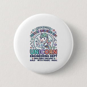 Unicorn Engineering Dept Bold Typography T-Shirt D 6 Cm Round Badge