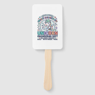 Unicorn Engineering Dept Bold Typography T-Shirt D Hand Fan