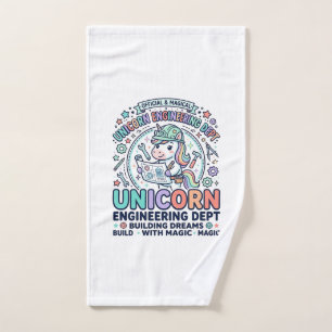 Unicorn Engineering Dept Bold Typography T-Shirt D Hand Towel