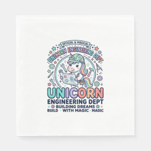 Unicorn Engineering Dept Bold Typography T-Shirt D Napkin