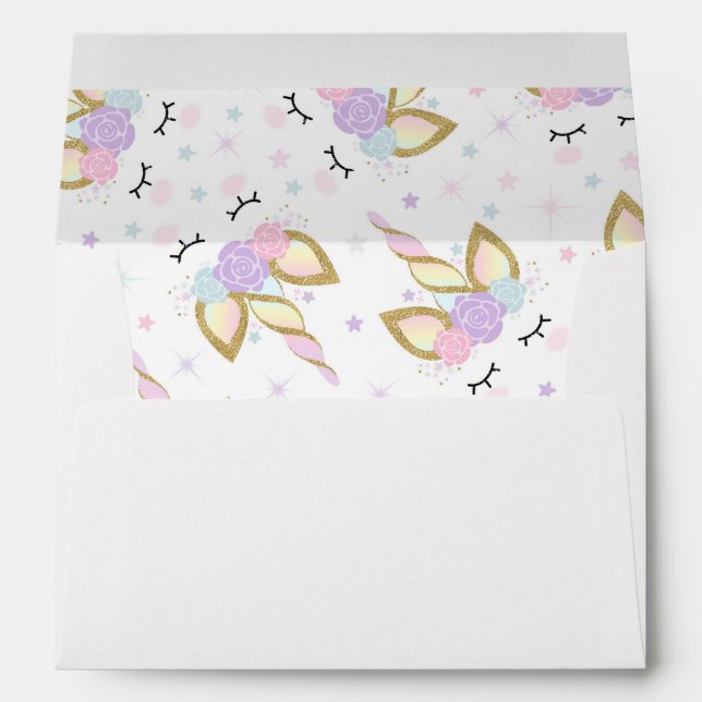 Unicorn Envelope Magical Unicorn Birthday Party (Back (Bottom))