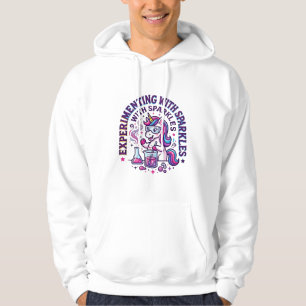 Unicorn Experimenting with Sparkles Commercial Cut Hoodie