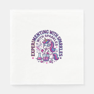 Unicorn Experimenting with Sparkles Commercial Cut Napkin