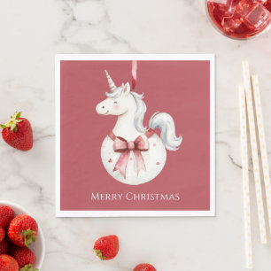 Unicorn Eyelashes Cupcake Pegasus Christmas Napkin