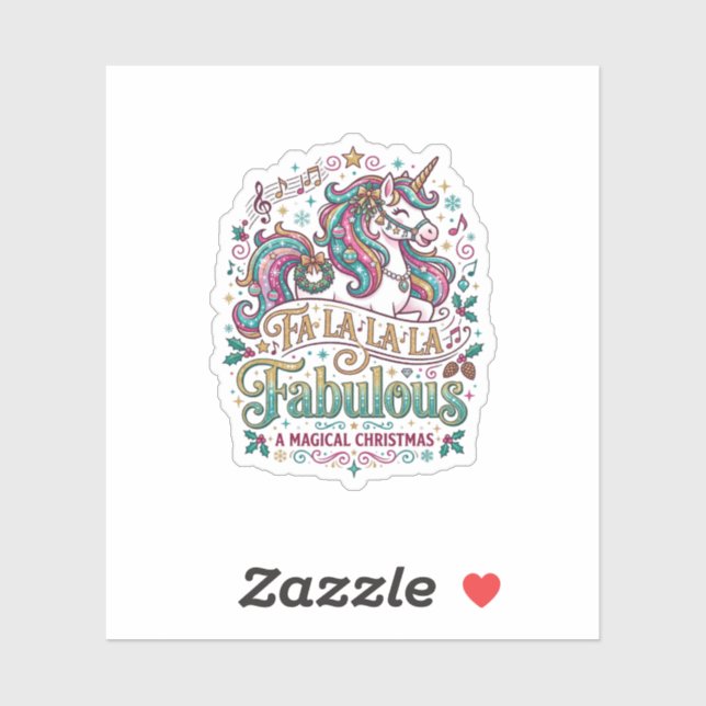 Unicorn Fa La La La Fabulous White Background Cute (Sheet)