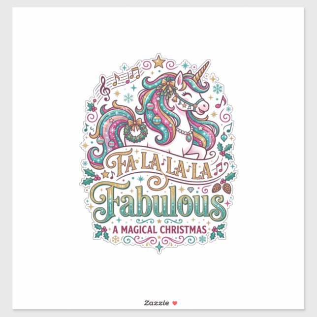 Unicorn Fa La La La Fabulous White Background Cute (Sheet)