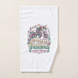 Unicorn Fa La La La Fabulous White Background Cute Hand Towel