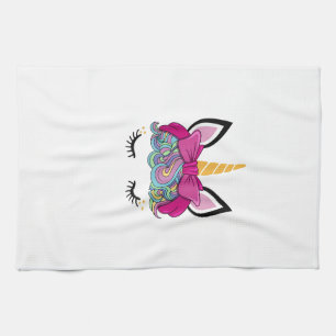 Unicorn Face Costume Magical Birthday Gift for Gir Tea Towel