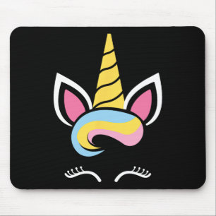 Unicorn Face Cute Eyelashes Halloween Costume Funn Mouse Mat