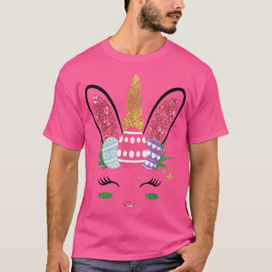 Unicorn Face Easter Day Cute Rabbit Unicorn Women T-Shirt