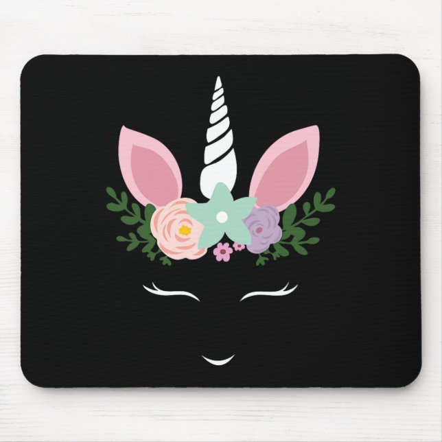 Unicorn Face Eyelashes Halloween Costume With Flow Mouse Mat (Front)
