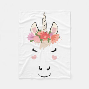 Unicorn Face Eyelashes Love Halloween Costume Flow Fleece Blanket