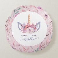 Unicorn face floral watercolor design