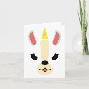 Unicorn Face Funny Angry Cute Halloween Costume  Card