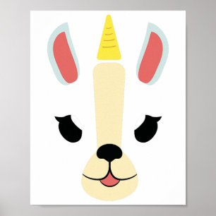 Unicorn Face Funny Angry Cute Halloween Costume Poster
