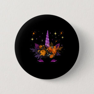 Unicorn Face Halloween Costume Thanksgiving Fall W 6 Cm Round Badge