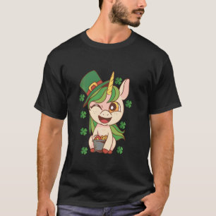 Unicorn Face Irish Paddy St Patricku2019s Day T-Shirt