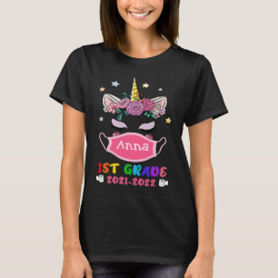 Unicorn Face Mask 1st Grade Teacher 2021 2022 Back T-Shirt