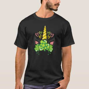 Unicorn Face St Patrick's Day Girls T-Shirt