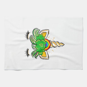 Unicorn Face St Patrick's Day Irish Girls Kids T-S Tea Towel
