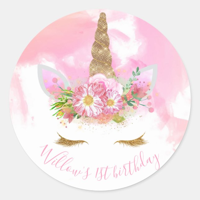 Unicorn face sticker (Front)