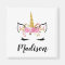 Unicorn Face With Eyelashes Personalised Name