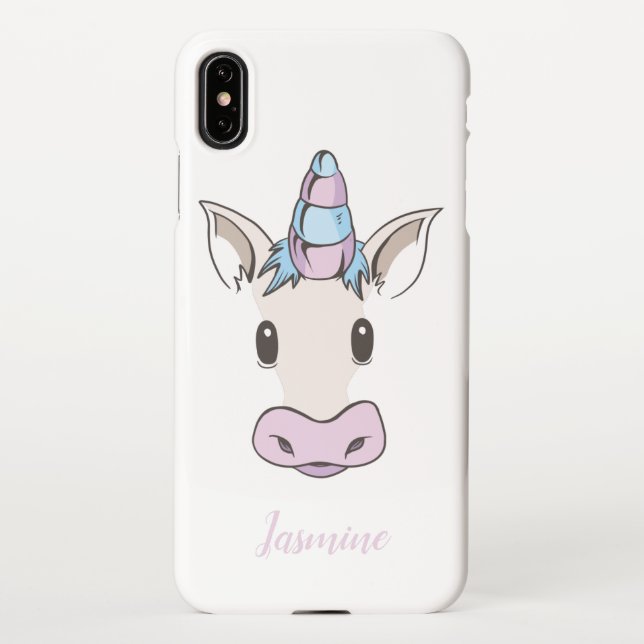 Unicorn Face With Your Name iPhone Case (Back)
